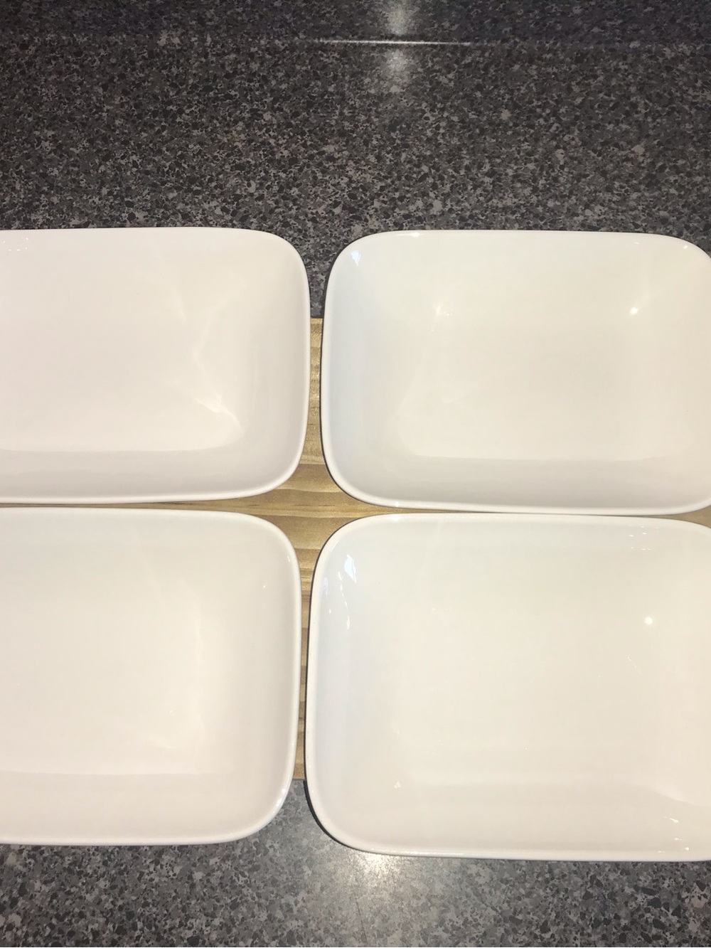 United Airlines White Square Dessert Plates - Set of 4